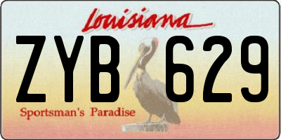 LA license plate ZYB629