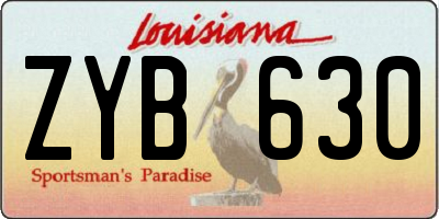 LA license plate ZYB630