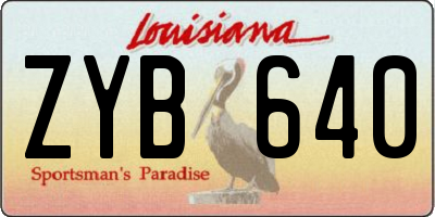 LA license plate ZYB640