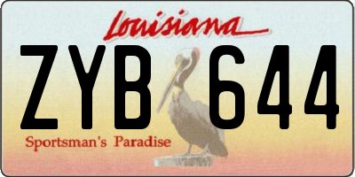 LA license plate ZYB644