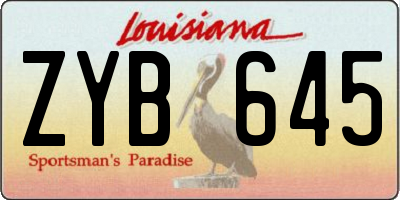 LA license plate ZYB645
