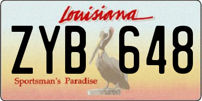 LA license plate ZYB648