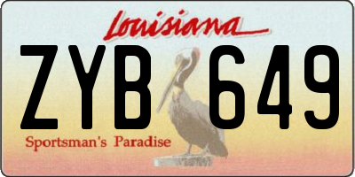 LA license plate ZYB649