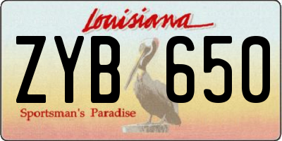 LA license plate ZYB650