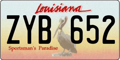 LA license plate ZYB652