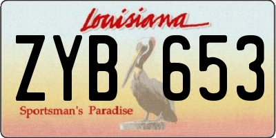 LA license plate ZYB653