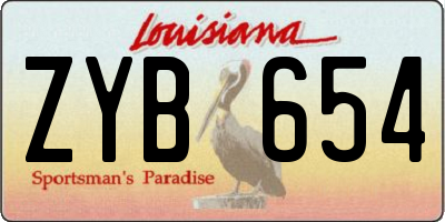 LA license plate ZYB654