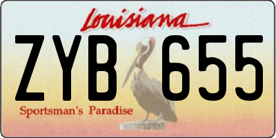 LA license plate ZYB655