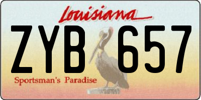 LA license plate ZYB657