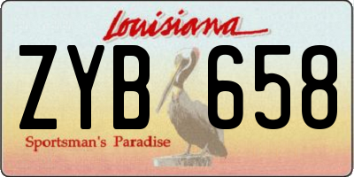 LA license plate ZYB658