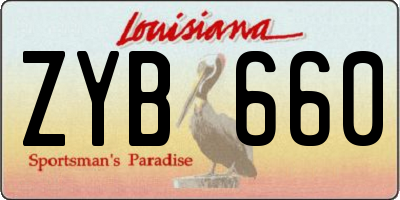LA license plate ZYB660