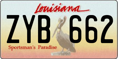 LA license plate ZYB662