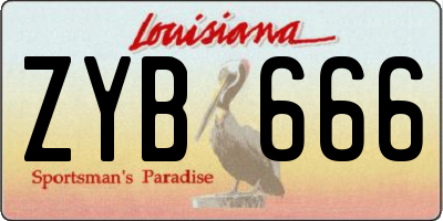 LA license plate ZYB666