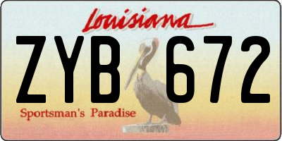 LA license plate ZYB672