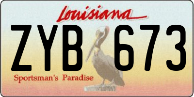 LA license plate ZYB673