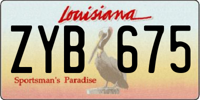 LA license plate ZYB675