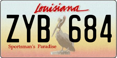 LA license plate ZYB684