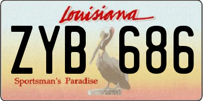 LA license plate ZYB686