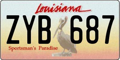 LA license plate ZYB687