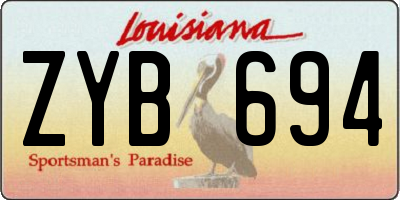 LA license plate ZYB694