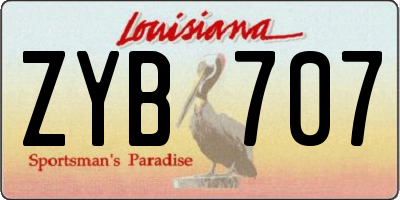 LA license plate ZYB707