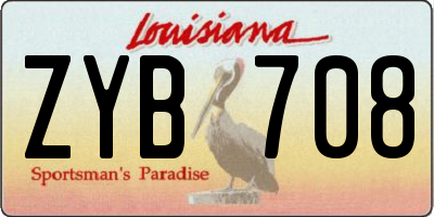 LA license plate ZYB708