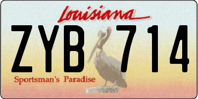 LA license plate ZYB714