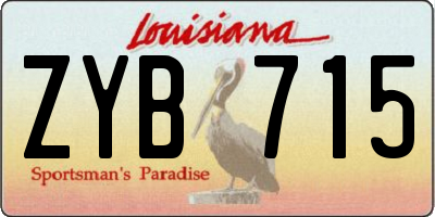 LA license plate ZYB715
