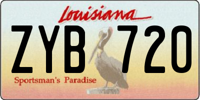 LA license plate ZYB720