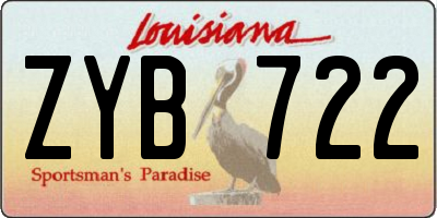 LA license plate ZYB722