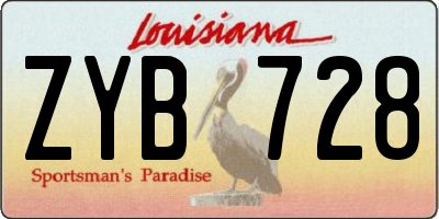 LA license plate ZYB728