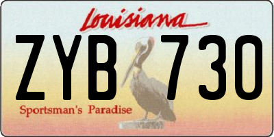 LA license plate ZYB730