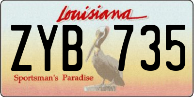 LA license plate ZYB735