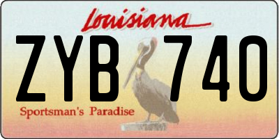 LA license plate ZYB740