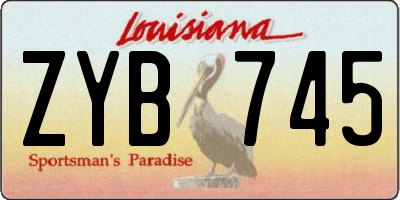 LA license plate ZYB745