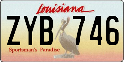 LA license plate ZYB746