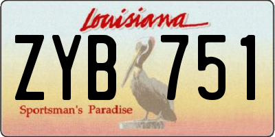 LA license plate ZYB751