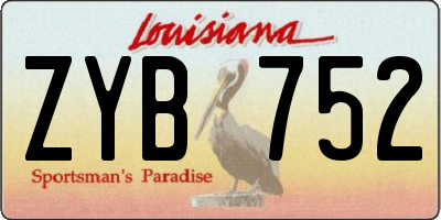 LA license plate ZYB752