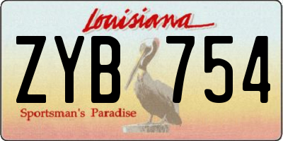 LA license plate ZYB754