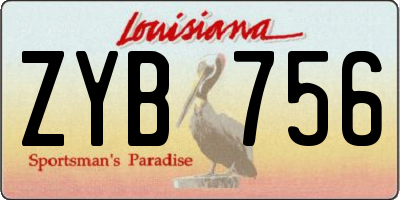 LA license plate ZYB756