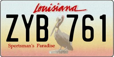 LA license plate ZYB761