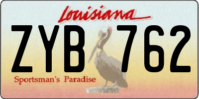 LA license plate ZYB762