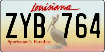 LA license plate ZYB764