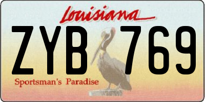 LA license plate ZYB769
