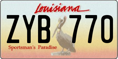 LA license plate ZYB770