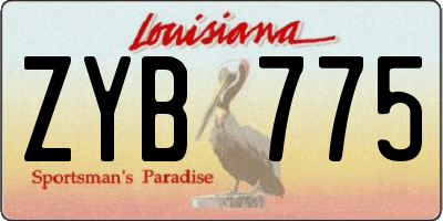 LA license plate ZYB775
