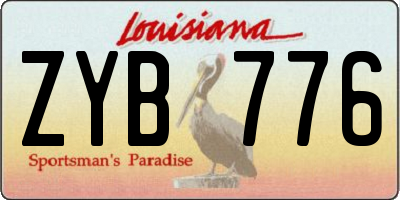 LA license plate ZYB776