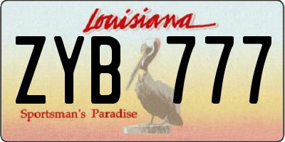 LA license plate ZYB777