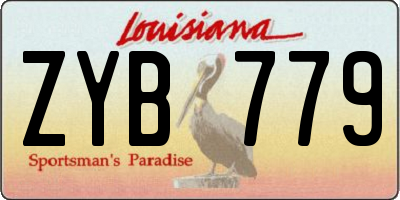LA license plate ZYB779