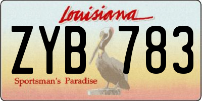 LA license plate ZYB783